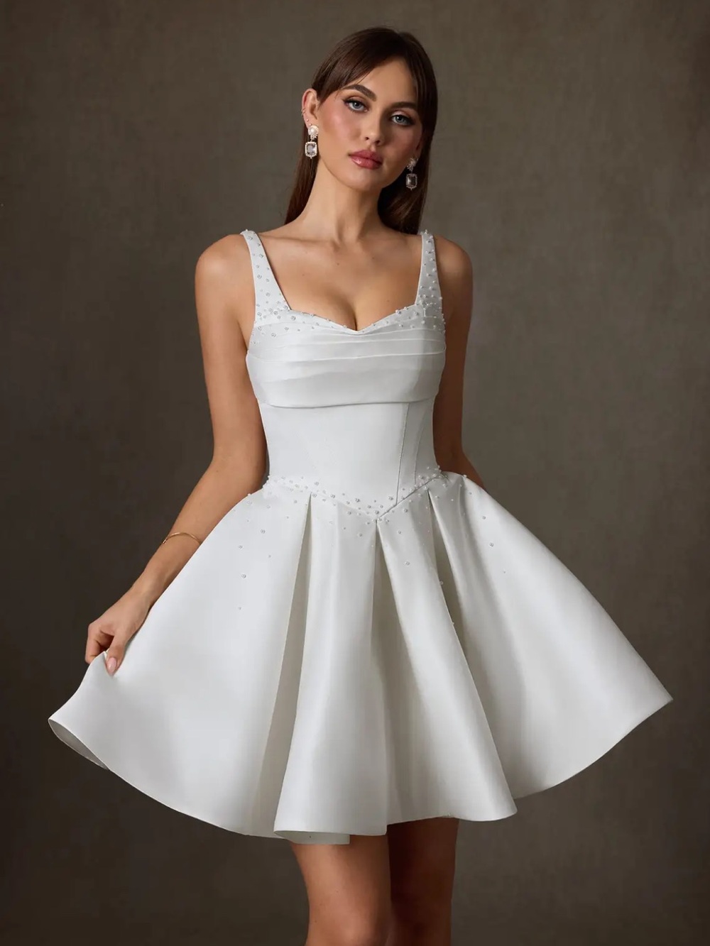 🆕 Azazie Zelina Pearl Mini Dress - Picture 4 of 14